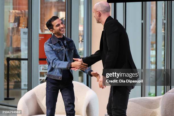 Imran Amed, Founder and CEO, The Business of Fashion, and Jonathan Bottomley, Global Chief Marketing Officer at Calvin Klein, appear on stage at The...