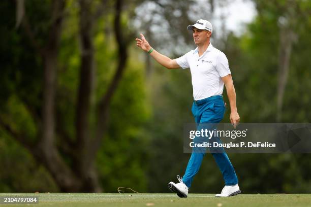 Justin Thomas of the United States walking on the fifth hole during the second round of the Valspar Championship at Copperhead Course at Innisbrook...