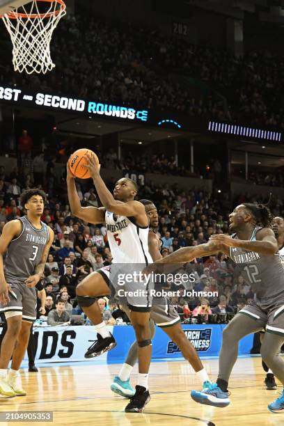 Lamont Butler of the San Diego State Aztecs drives to the basket during the second half against the UAB Blazers in the first round of the NCAA Men's...