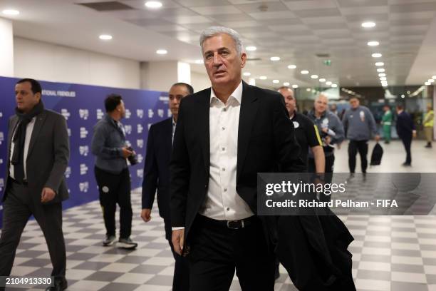 Vladimir Petkovic, Head Coach of Algeria, arrives at the stadium prior to the FIFA Series 2024 Algeria match between Algeria and Bolivia at Nelson...