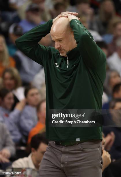 Head coach Andy Kennedy of the UAB Blazers reacts during the second half against the San Diego State Aztecs in the first round of the NCAA Men's...