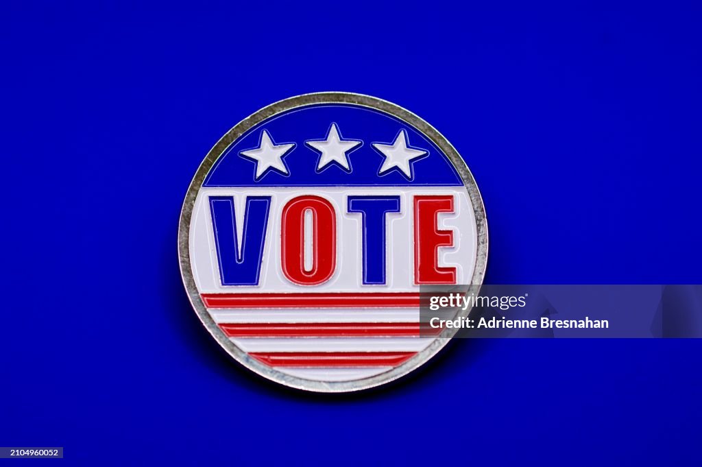 Single “Vote” Button on Blue Background