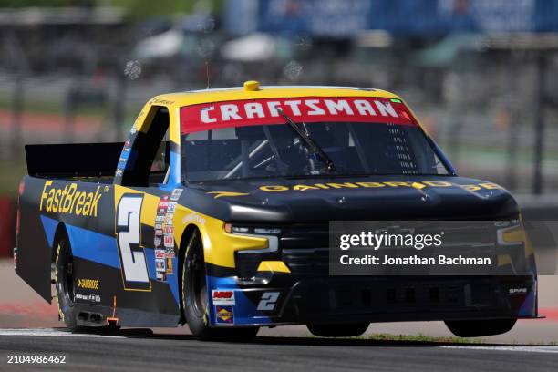 Nick Sanchez, driver of the Gainbridge Chevrolet, drives during practice for the NASCAR Craftsman Truck Series XPEL 225 at Circuit of The Americas on...