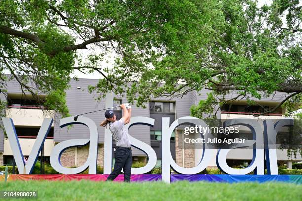 Aaron Baddeley of Australia plays his shot from the 16th tee during the second round of the Valspar Championship at Copperhead Course at Innisbrook...