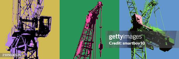 construction cranes - labor union stock illustrations