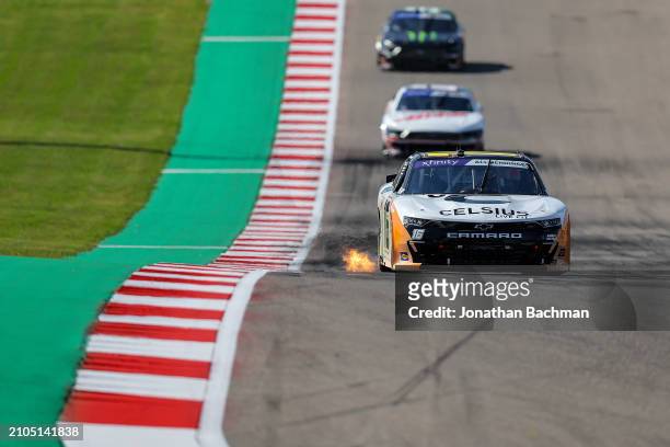Allmendinger, driver of the Celsius Chevrolet, drives during practice for the NASCAR Xfinity Series Focused Health 250 at Circuit of The Americas on...