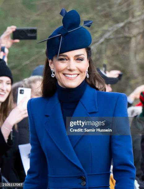 Catherine, Princess of Wales attends the Christmas Morning Service at Sandringham Church on December 25, 2023 in Sandringham, Norfolk.