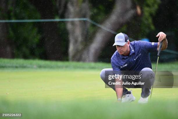 Stewart Cink of the United States putts on the eighth green during the second round of the Valspar Championship at Copperhead Course at Innisbrook...