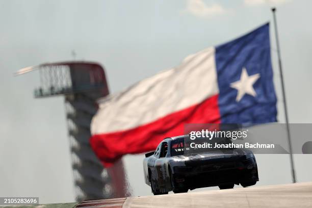 Hailie Deegan, driver of the Cody Jinks Change The Game Ford, drives during qualifying for the NASCAR Xfinity Series Focused Health 250 at Circuit of...