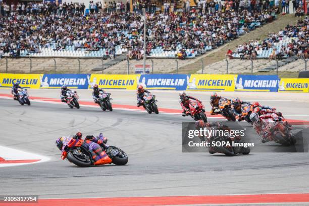 General view of the start of the MotoGP race of Tissot Grand Prix of Portugal on March 24 held at Algarve International Circuit in Portimao, Portugal.