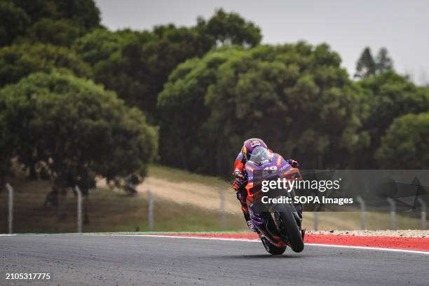 Jorge Martin of Spain and Prima Pramac Racing in action during the MotoGP race of Tissot Grand Prix of Portugal on March 24 held at Algarve...