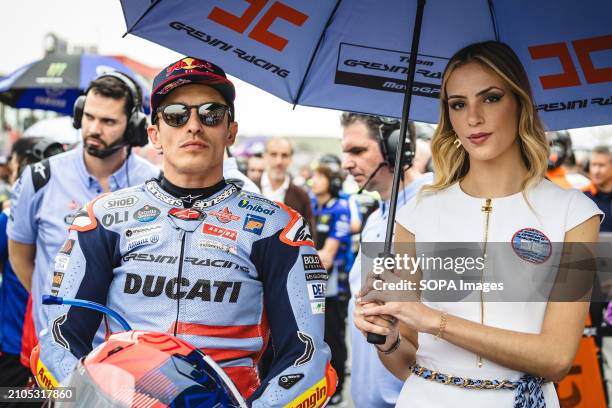 Marc Marquez of Spain and Gresini Racing MotoGP in action during the MotoGP race of Tissot Grand Prix of Portugal on March 24 held at Algarve...