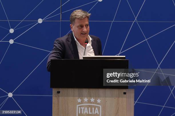 Giovanni Andreini during "Cronometro d'Oro" Awards at Centro Tecnico Federale di Coverciano on March 25, 2024 in Florence, Italy.