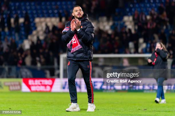 Jeredy Hilterman of Willem II applauds for the fans during the Dutch Keuken Kampioen Divisie match between Willem II and VVV-Venlo at Koning Willem...