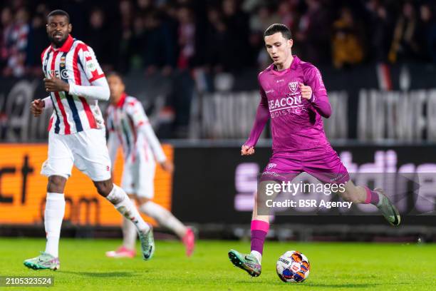 Milan Robberechts of VVV-Venlo in action during the Dutch Keuken Kampioen Divisie match between Willem II and VVV-Venlo at Koning Willem II Stadion...