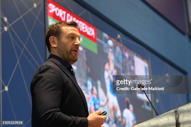 Alessandro Gerini, Italian national rugby team athletic trainer during "Cronometro d'Oro" Awards at Centro Tecnico Federale di Coverciano on March...