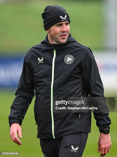 Dublin , Ireland - 25 March 2024; Interim head coach John O'Shea during a Republic of Ireland training session at FAI National Training Centre in...
