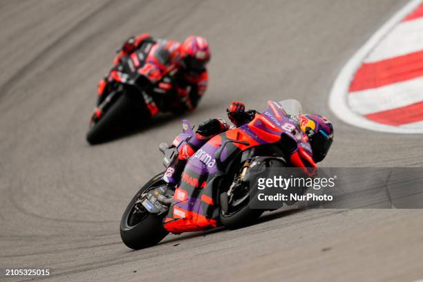 Jorge Martin of Spain and Prima Pramac Racing Ducati during the race day of the Grande Premio Tissot de Portugal at Autodromo do Algarve on March 24,...