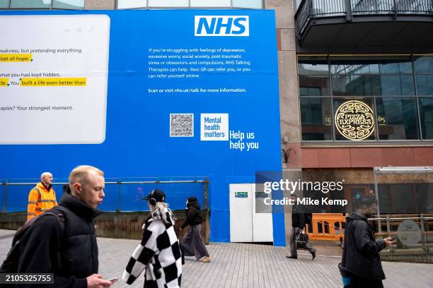 Large scale NHS mental health matters poster advising people to talk to their GP if they are suffering from depression and other mental health issues...