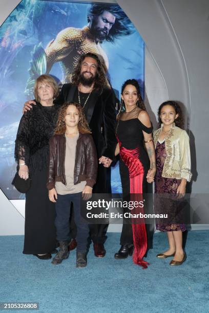 Coni Momoa, Jason Momoa, Nakoa-Wolf Manakauapo Namakaeha Momoa, Lisa Bonet, Lola Iolani Momoa seen at Warner Bros. Pictures World Premiere of AQUAMAN...