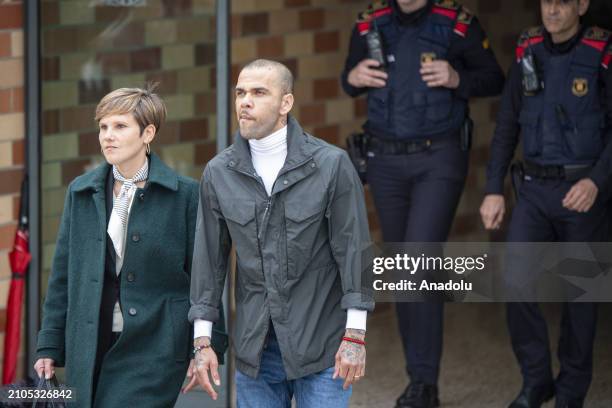 Dani Alves leaves the Brians 2 prison, in Sant Este de Sesrovires, Barcelona, after paying the 1 000 that the Barcelona Court required as bail, in...