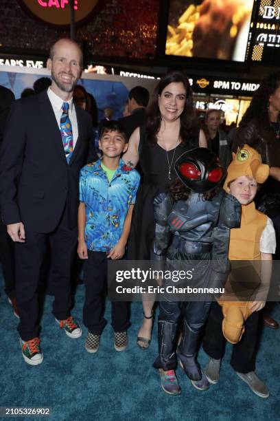 David Leslie Johnson-McGoldrick, Writer, family seen at Warner Bros. Pictures World Premiere of AQUAMAN at the TCL Chinese Theatre, Los Angeles, CA,...
