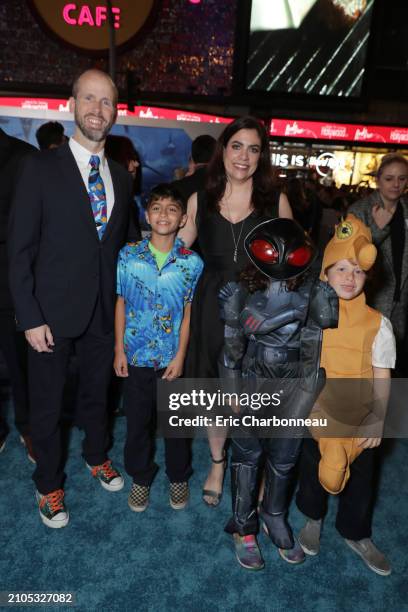 David Leslie Johnson-McGoldrick, Writer, family seen at Warner Bros. Pictures World Premiere of AQUAMAN at the TCL Chinese Theatre, Los Angeles, CA,...