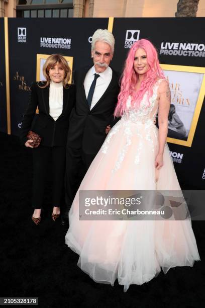Katharine Ross, Sam Elliott, Cleo Rose Elliott seen at "A STAR IS BORN," Premiere from Warner Bros. Pictures, in association with Live Nation...