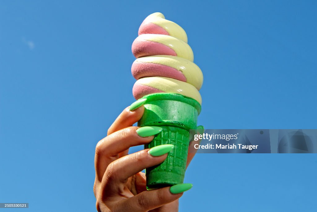 Soft serve from wax paper for weekend cover
