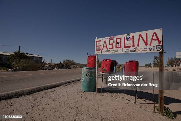 Gas for sale along Mexican Hwy. 1, in Catavina...