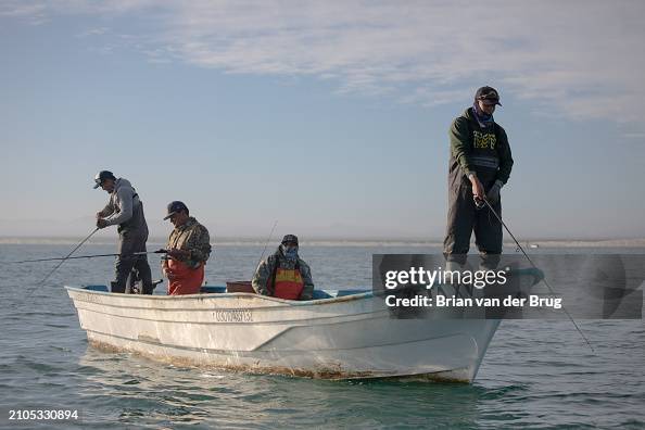 Fisherman ply a corner of the Laguna Ojo de Liebre...