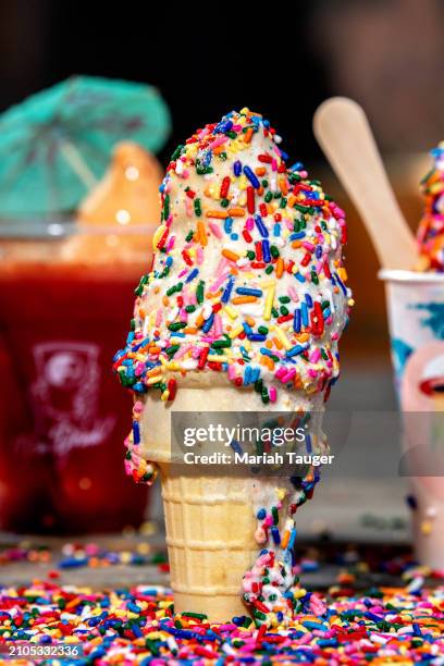 Sesame vanilla with rainbow sprinkles from Wax Paper on Monday, July 24, 2023 in Los Angeles, CA.