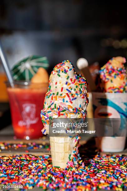 Sesame vanilla with rainbow sprinkles from Wax Paper on Monday, July 24, 2023 in Los Angeles, CA.