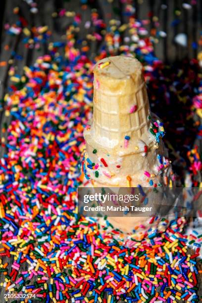 Sesame vanilla with rainbow sprinkles from Wax Paper on Monday, July 24, 2023 in Los Angeles, CA.