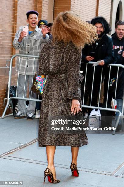 Mel B is seen arriving at 'The View' on March 25, 2024 in New York City.