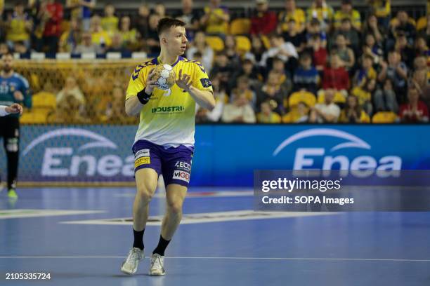 Michal Olejniczak of Industria Kielce in action during the EHF Champions League match between Industria Kielce and Kolstad Handball at Hala Legionów...