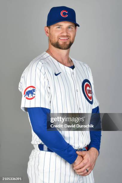 Colten Brewer of the Chicago Cubs poses for a photo during the Chicago Cubs Photo Day at Sloan Park on Tuesday, February 20, 2024 in Mesa, Arizona.