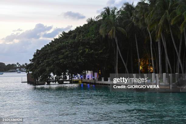 Property belonging to US producer and musician Sean "Diddy" Combs is seen during a search by federal law enforcement agents at Star Island in Miami...