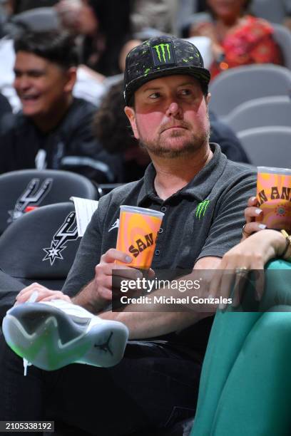 Kurt Busch attends the game between the Phoenix Suns and San Antonio Spurs on March 25, 2024 at the Frost Bank Center in San Antonio, Texas. NOTE TO...