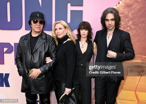 Gene Simmons, Shannon Tweed, Keltie Straith and Nick Simmons at the world premiere of "Godzilla x Kong: The New Empire" held at TCL Chinese Theatre...