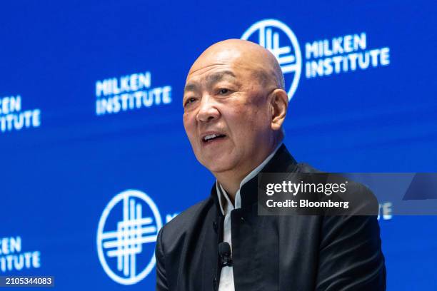 Fang Fenglei, founder and chairman of Hopu Investment Management Co., during the Milken Institute Global Investors' Symposium in Hong Kong, China, on...