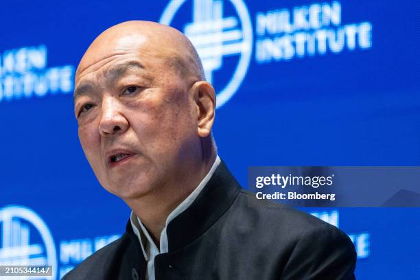 Fang Fenglei, founder and chairman of Hopu Investment Management Co., during the Milken Institute Global Investors' Symposium in Hong Kong, China, on...