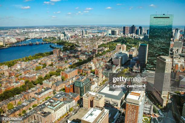 aerial view of boston in the day time - classic day 4 stock pictures, royalty-free photos & images