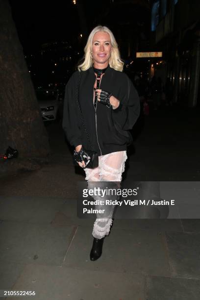 Denise van Outen seen attending Switchboard - 50th anniversary party at The Waldorf Hilton on March 22, 2024 in London, England.
