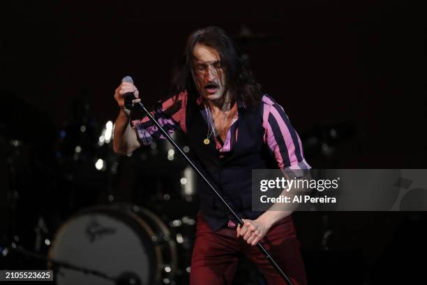 Eugene Hutz performs as part of "A St. Paddy's Celebration of Sinead O'Connor and Shane MacGowan" at Carnegie Hall on March 20, 2024 in New York City.