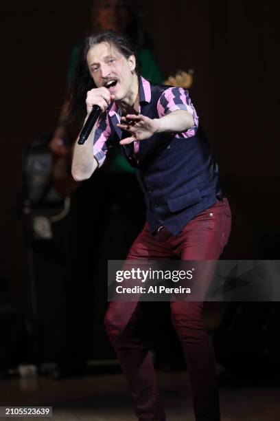 Eugene Hutz performs as part of "A St. Paddy's Celebration of Sinead O'Connor and Shane MacGowan" at Carnegie Hall on March 20, 2024 in New York City.