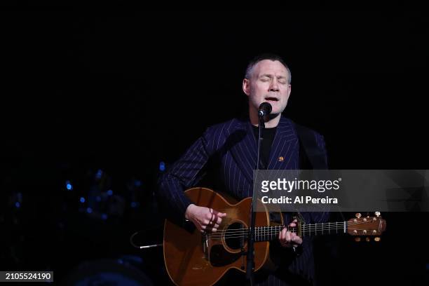 David Gray performs as part of "A St. Paddy's Celebration of Sinead O'Connor and Shane MacGowan" at Carnegie Hall on March 20, 2024 in New York City.