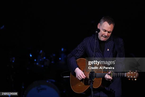 David Gray performs as part of "A St. Paddy's Celebration of Sinead O'Connor and Shane MacGowan" at Carnegie Hall on March 20, 2024 in New York City.