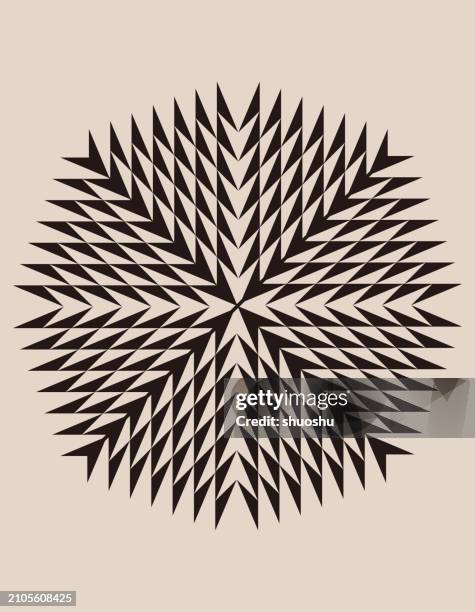 abstract minimalism geometric radial triangle pattern texture background - kaleidoscope pattern simple stock illustrations