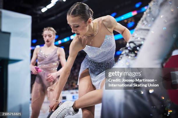 Livia Kaiser of Switzerland prepares in the Women's Free Skating during the ISU World Figure Skating Championships at Centre Bell on March 22, 2024...